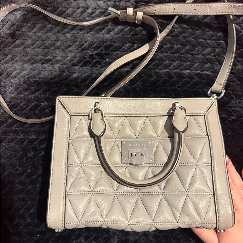 Michael Kors Grey Quilted Crossbody Bag